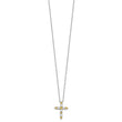 SS RH-plated Yellow CZ Nov Birthstone Cross w/2in ext Necklace