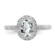 Sterling Silver Rhodium-plated Diamond & White Topaz Ring
