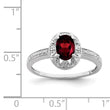 Sterling Silver Rhodium-plated Diamond & Garnet Ring - Birthstone Company