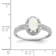 Sterling Silver Rhodium-plated Diamond & Created Opal Ring