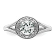 Sterling Silver Rhodium-plated Diamond & White Topaz Ring