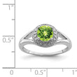 Sterling Silver Rhodium-plated Diamond & Peridot Ring