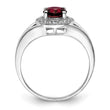 Sterling Silver Rhodium-plated Diamond & Garnet Ring - Birthstone Company