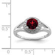 Sterling Silver Rhodium-plated Diamond & Garnet Ring - Birthstone Company