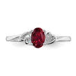 Sterling Silver Rhodium-plated Created Ruby Ring