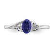 Sterling Silver Rhodium-plated Created Sapphire Ring