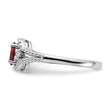 Sterling Silver Rhodium-Plated Garnet & Diamond Ring - Birthstone Company
