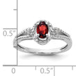 Sterling Silver Rhodium-Plated Garnet & Diamond Ring - Birthstone Company