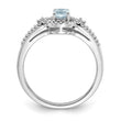 Sterling Silver Rhodium-Plated Aquamarine & Diamond Ring - Birthstone Company