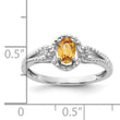Sterling Silver Rhodium-Plated Citrine & Diamond Ring - Birthstone Company