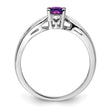 Sterling Silver Rhodium-plated Amethyst Ring - Birthstone Company