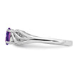 Sterling Silver Rhodium-plated Amethyst Ring - Birthstone Company