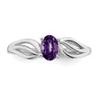 Sterling Silver Rhodium-plated Amethyst Ring - Birthstone Company