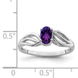 Sterling Silver Rhodium-plated Amethyst Ring - Birthstone Company