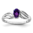 Sterling Silver Rhodium-plated Amethyst Ring - Birthstone Company