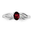 Sterling Silver Rhodium-plated Garnet Ring - Birthstone Company