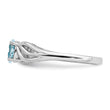 Sterling Silver Rhodium-plated Aquamarine Ring - Birthstone Company