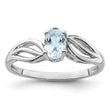 Sterling Silver Rhodium-plated Aquamarine Ring - Birthstone Company