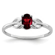 Sterling Silver Rhodium-plated Garnet Ring - Birthstone Company