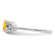 Sterling Silver Rhodium-plated Citrine Ring - Birthstone Company