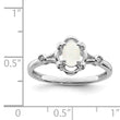 Sterling Silver Rhodium-plated Created Opal & Diamond Ring