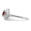 Sterling Silver Rhodium-plated Garnet & Diamond Ring - Birthstone Company