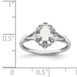 Sterling Silver Rhodium-plated Created Opal & Diamond Ring