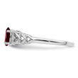Sterling Silver Rhodium-plated Garnet & Diamond Ring - Birthstone Company