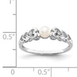 Sterling Silver Rhodium-plated Fresh Water Cultured Pearl & Diamond Ring
