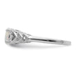 Sterling Silver Rhodium-plated Created Opal & Diamond Ring