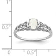 Sterling Silver Rhodium-plated Created Opal & Diamond Ring