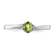 Sterling Silver Rhodium-plated Peridot & Diamond Birthstone Ring