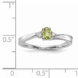 Sterling Silver Rhodium-plated Peridot & Diamond Birthstone Ring
