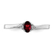 Sterling Silver Rhodium-plated Garnet/Diamond Birthstone Ring - Birthstone Company