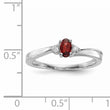 Sterling Silver Rhodium-plated Garnet/Diamond Birthstone Ring - Birthstone Company