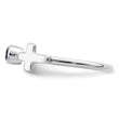 Sterling Silver Rhodium-plated Polished Cross Lab Created Sapphire Ring