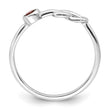 Sterling Silver Rhodium-plated Polished Infinity Garnet Ring - Birthstone Company