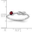 Sterling Silver Rhodium-plated Polished Infinity Garnet Ring - Birthstone Company