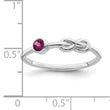 Sterling Silver RH-plated Polished Circle Rhodolite Garnet Infinity Ring - Birthstone Company