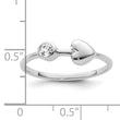 Sterling Silver Rhodium-plated Polished Heart White Topaz Ring