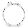 Sterling Silver Rhodium-plated Polished Heart Garnet Ring, Size 7 - Birthstone Company