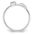 Sterling Silver Rhodium-plated Polished Heart Pink Tourmaline Ring