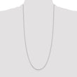 Sterling Silver 925 Polished Box Chain Necklace with Rhodium Finish 30 in - Birthstone Company