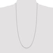 Sterling Silver 925 Polished Box Chain Necklace with Rhodium Finish - 30