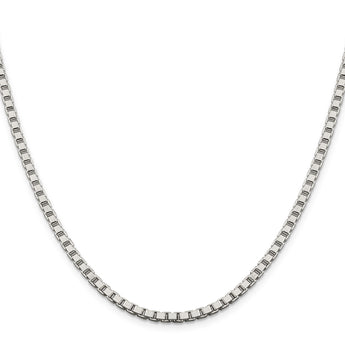Sterling Silver 925 Women's Box Chain Necklace, Polished 3.25mm, 16 Inch - Birthstone Company