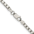 Sterling Silver 925 Women's Box Chain Necklace, Polished 3.25mm, 16 Inch - Birthstone Company