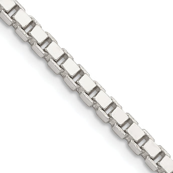 Sterling Silver 925 Women's Box Chain Necklace, Polished 3.25mm, 16 Inch - 24