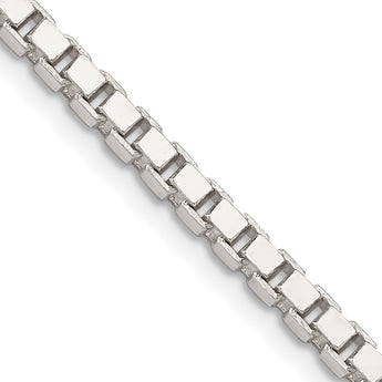 Sterling Silver 925 Women's Box Chain Necklace, Polished 3.25mm, 16 Inch - Birthstone Company