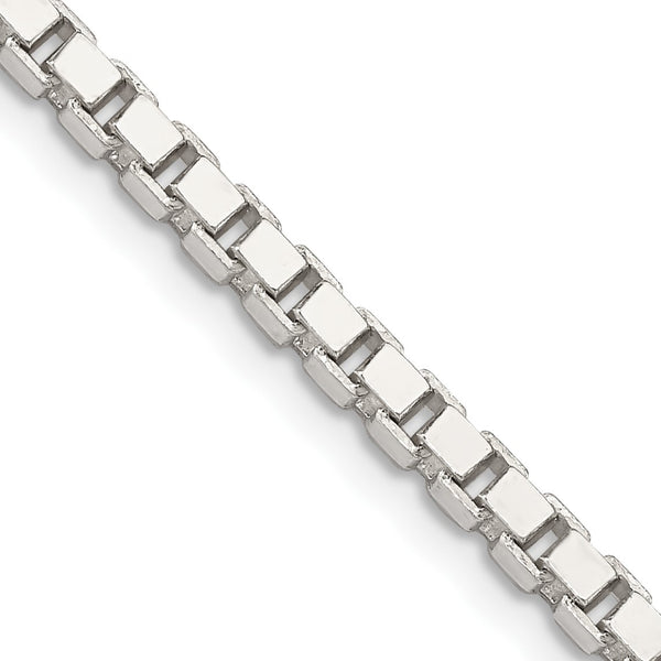 Sterling Silver 925 Women's Box Chain Necklace, Polished 3.25mm, 16 Inch - Birthstone Company