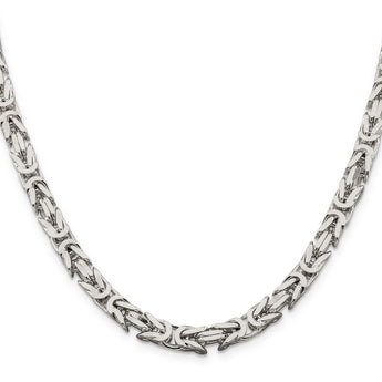 Sterling Silver 6mm Byzantine Chain